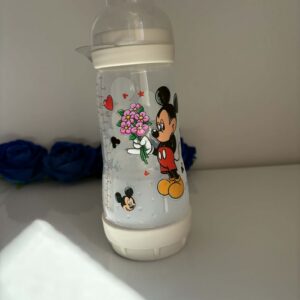 Biberon Mickey fleurs